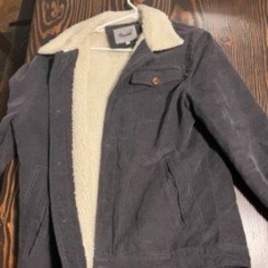 Men's Black Corduroy Sherpa-Lined Jacket